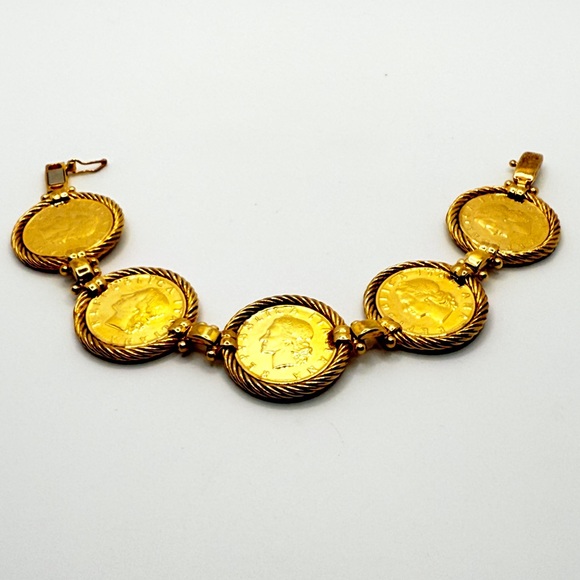 QVC Italian Sterling Silver Authentic Lire Coin Bracelet New‎ Without Tags - Picture 1 of 7